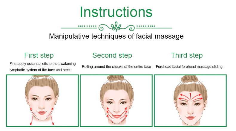 Instrucciones de uso de masajeador facial con rodillo